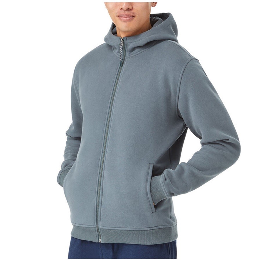 SIGNATURE Men's Zip Hoodie, Size L, Lake Blue. NB: faint stains.