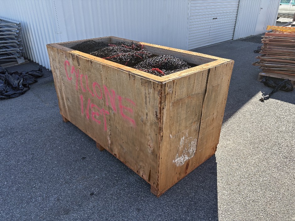 Cyclone Netting in Crate