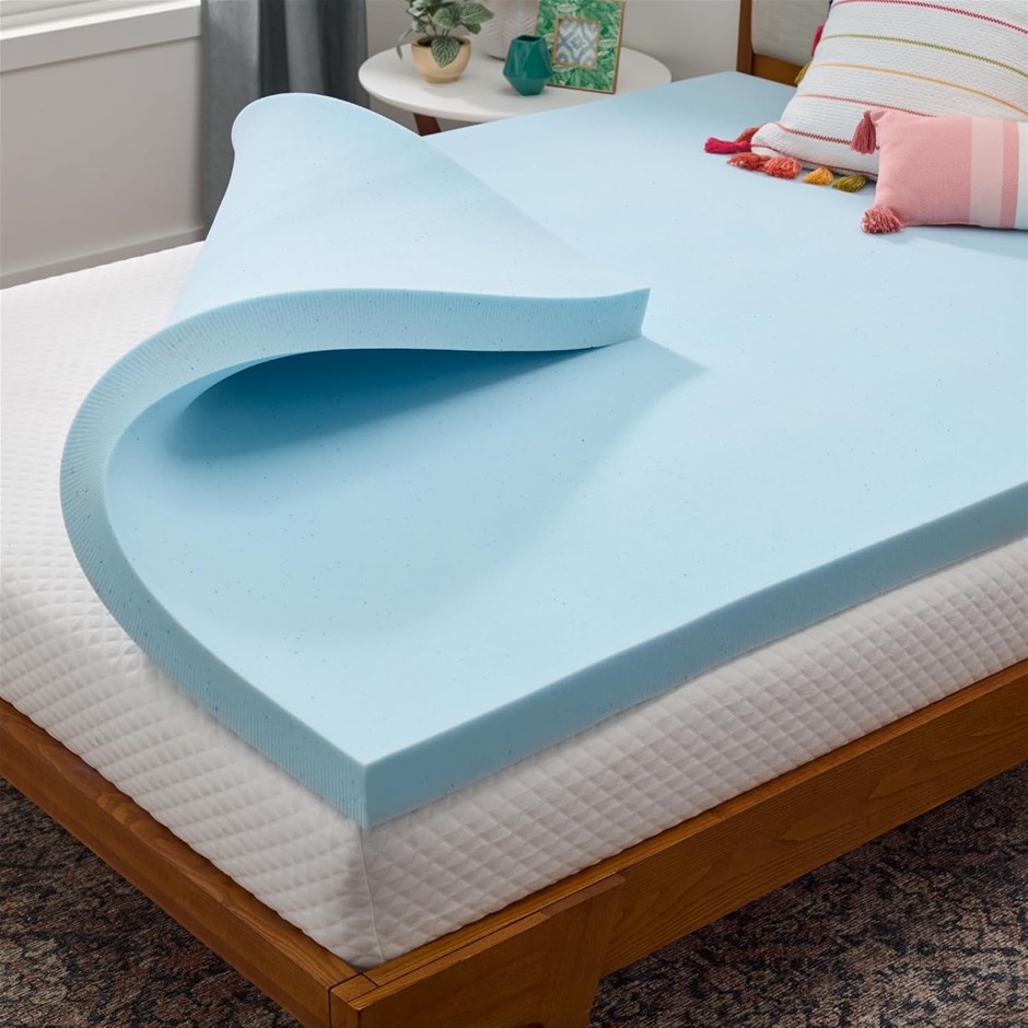 LINENSPA 3 Inch Gel Infused Memory Foam Mattress Topper - Double Size. NB: