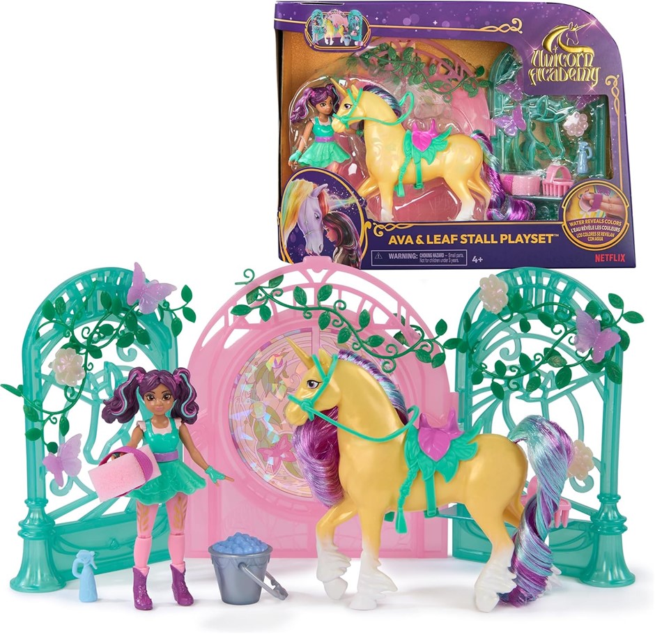 UNICORN ACADEMY Color-Change Leaf Stall, Dolls & Unicorn Toys, Ages 4+.