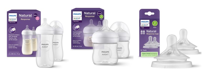 PHILIPS AVENT 1 x Natural Response Baby Bottles 125 ml with Slow Flow Teat