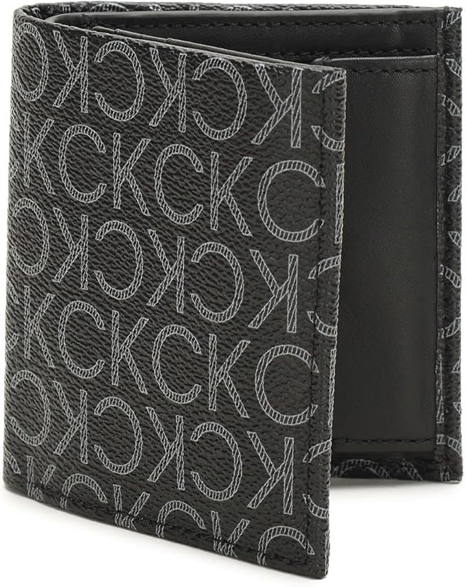 CALVIN KLEIN Men's Logo Trifold Wallet, Ck Black, K50K5116730GJ. Buyers No