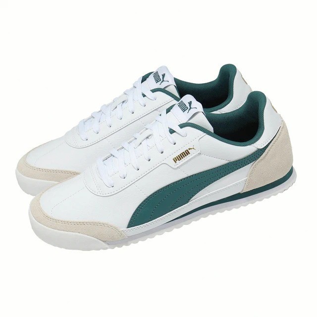PUMA Turino II OG Shoes, Size US9.5, White/Emerald Ice/Snow/Gold (17), 2332