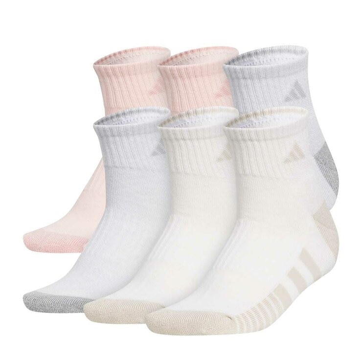 6 Pairs x ADIDAS Women's Quarter Socks, Shoe Size 5-10, Multi, JJ9865. Buy
