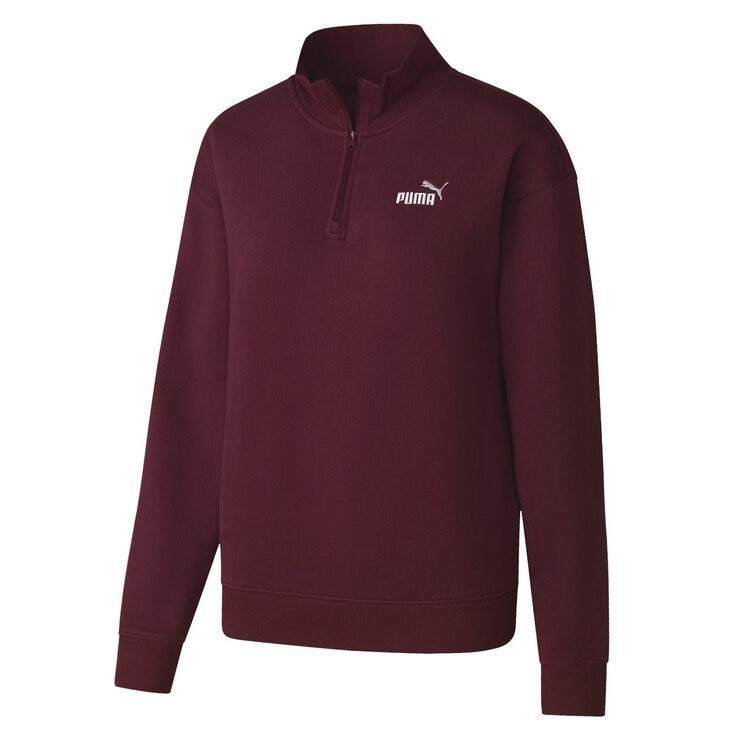 PUMA Women's ESS No.1 Logo Fleece Half-Zip, Size S, Ruby (95), 135598. Buy