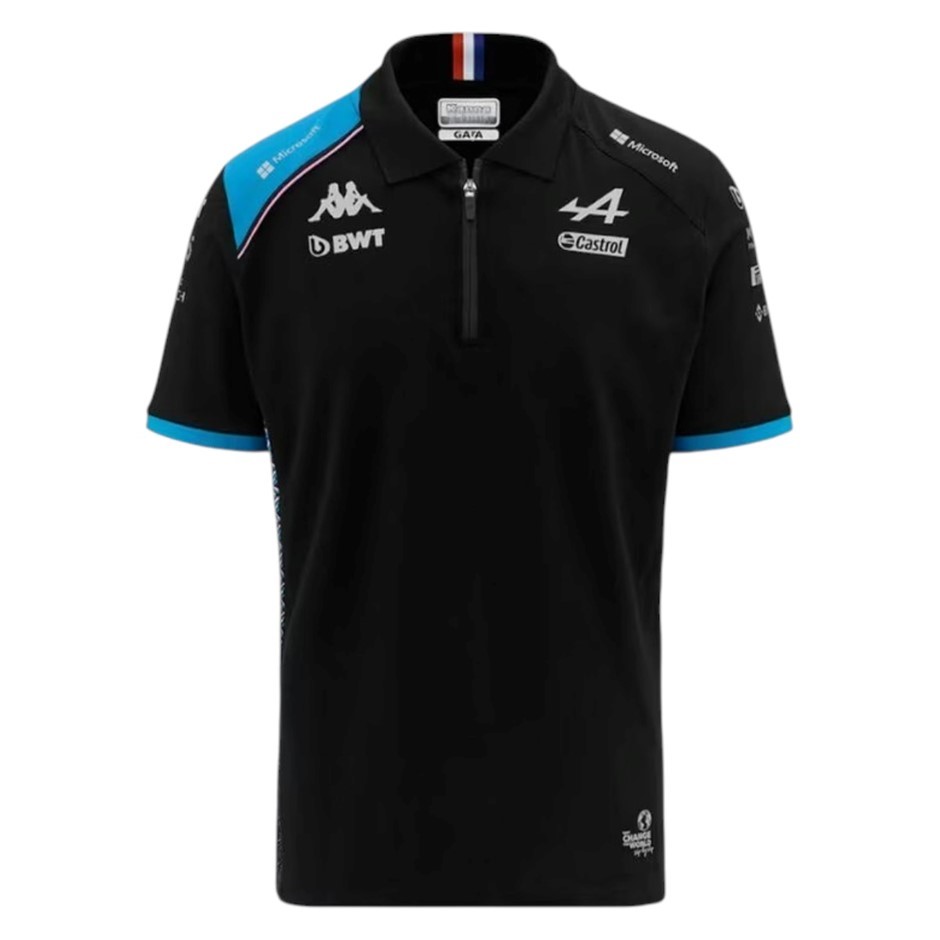 KAPPA Formula 1 Alpine F1 Team Ocon Gasly Polo, Size L, Black/Liquid Blue,