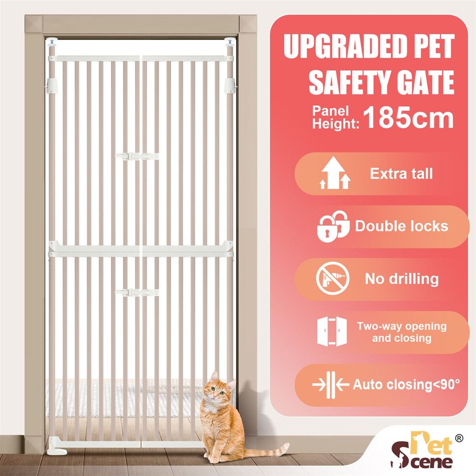 Extra Tall Retractable Pet Safety Gate 190-250cm Height 85-90cm Width