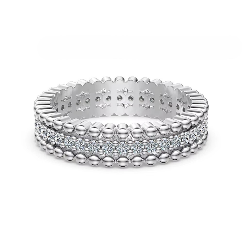 0.525ct Lab Created Moissanite 925 Sterling Silver Band Ring - Size 5