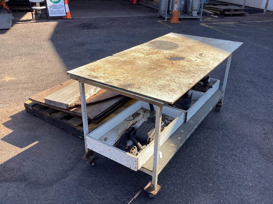 <p>Workbench, Welding Helmets and Timber Slabs</p>