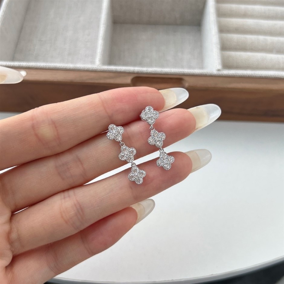 925 Sterling Silver 5A Cubic Zirconia Drop Earrings