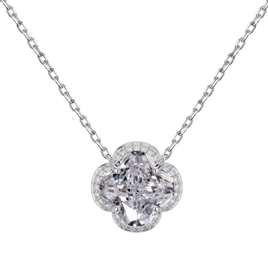 925 Silver 5A Cubic Zirconia Quincunx  Pendant Necklace