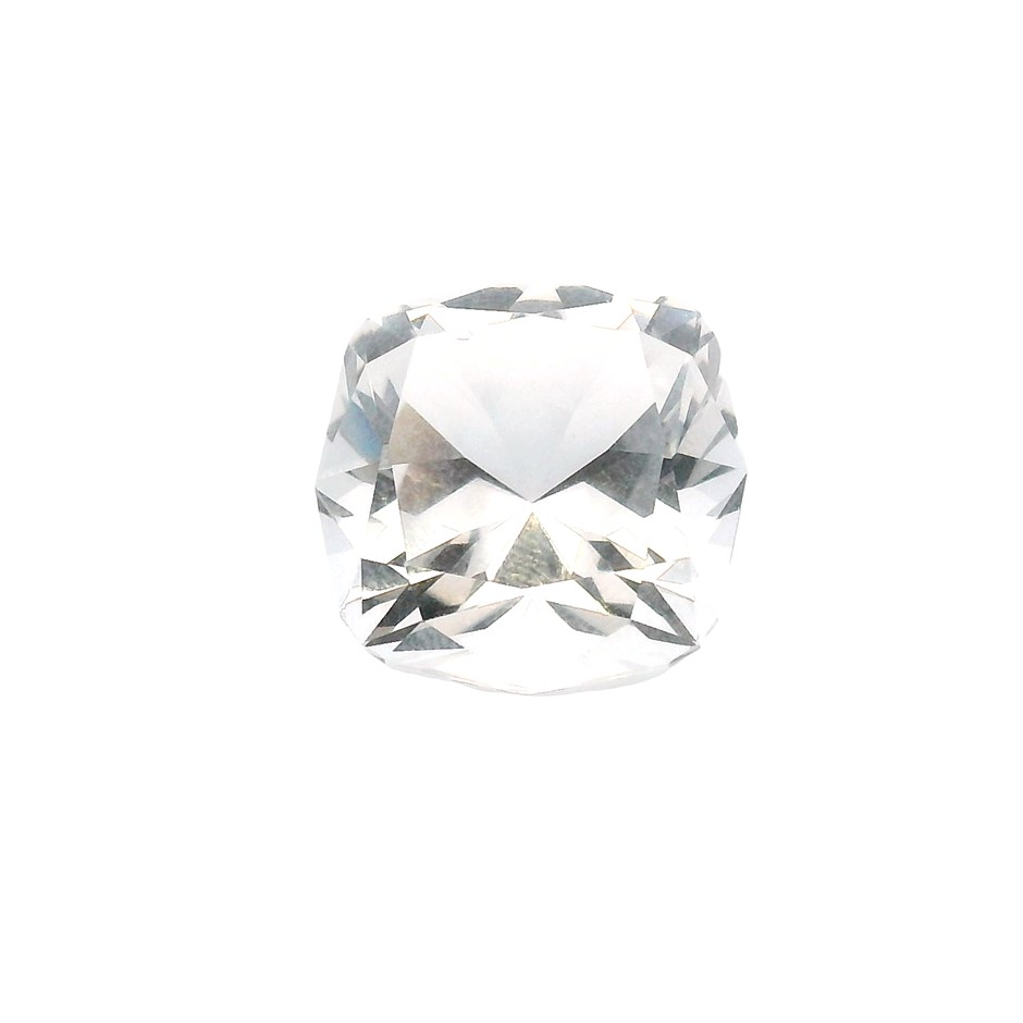 Square Cushion Shaped Polished Synthetic Clear Quartz - 16mm x 16mm