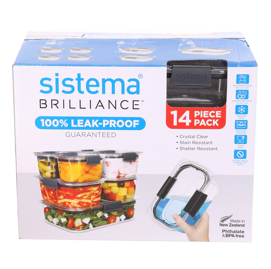 SISTEMA 14pc Brilliance Containers, 100% Leak Proof. NB: Used, not in origi