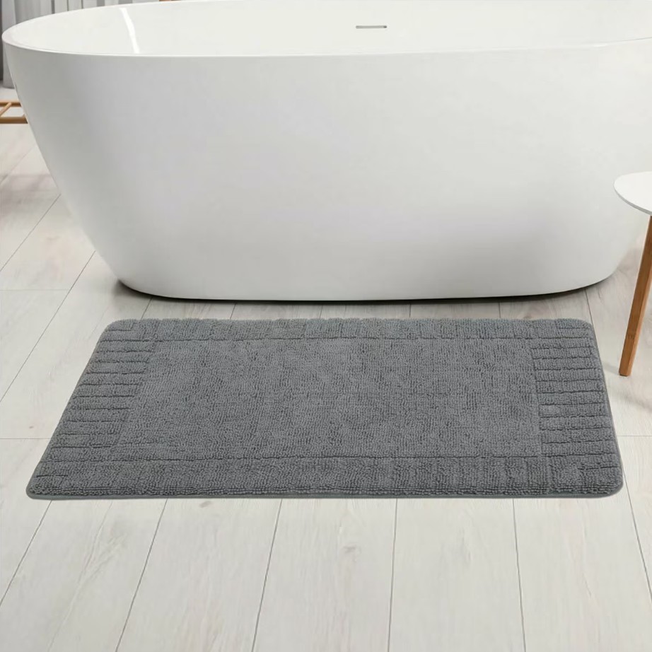 YMF Memory Foam Bath Mat, 60cm x 91cm, Grey.