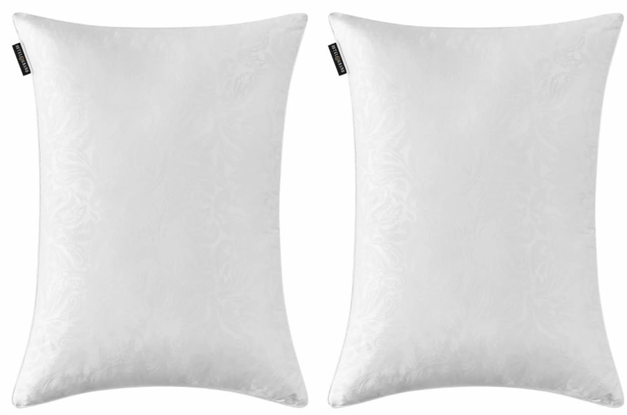 2 x HOTEL GRAND Jacquard Down Soft Alternative Pillows. NB: Not in original