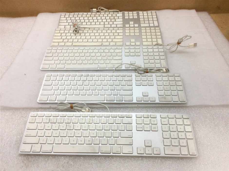 Apple A1243 Slim Aluminum USB Keyboard (Lot Of 5)