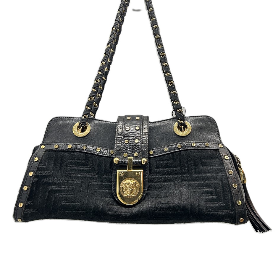 Versace Medusa Studded Shoulder Bag