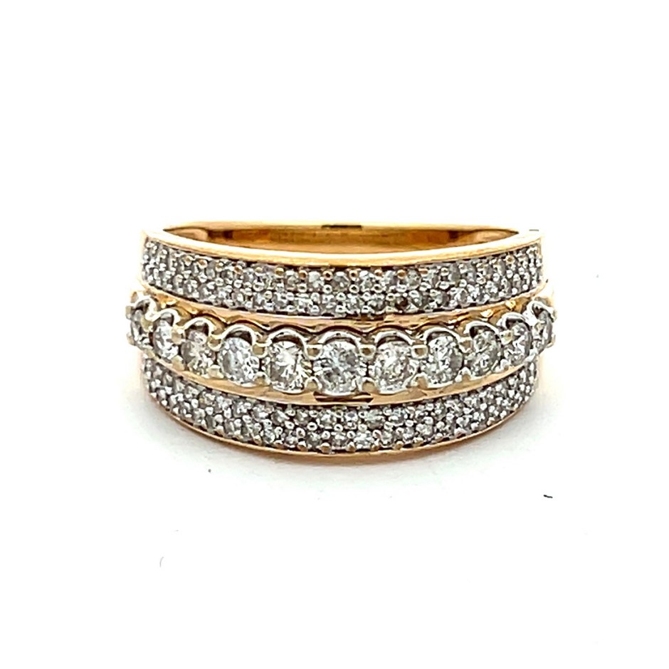 9ct Yellow Gold Diamond Ring