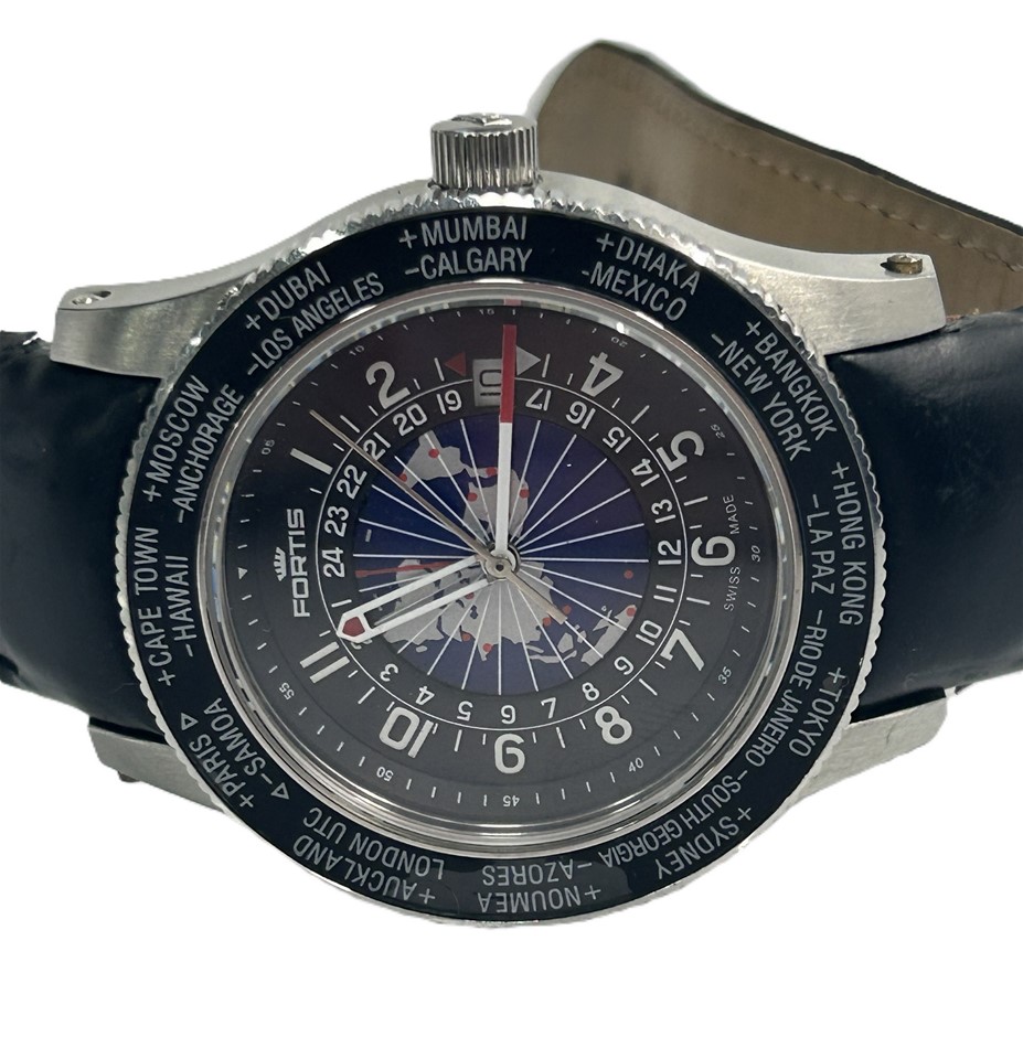 Fortis World Timer Automatic Watch, case measures approx. 42mm