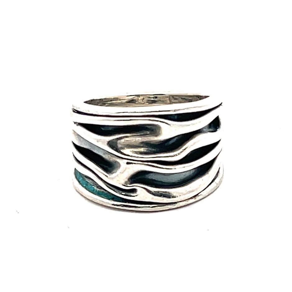 Sterling Silver Multi-Band Ring With Wavy Bands