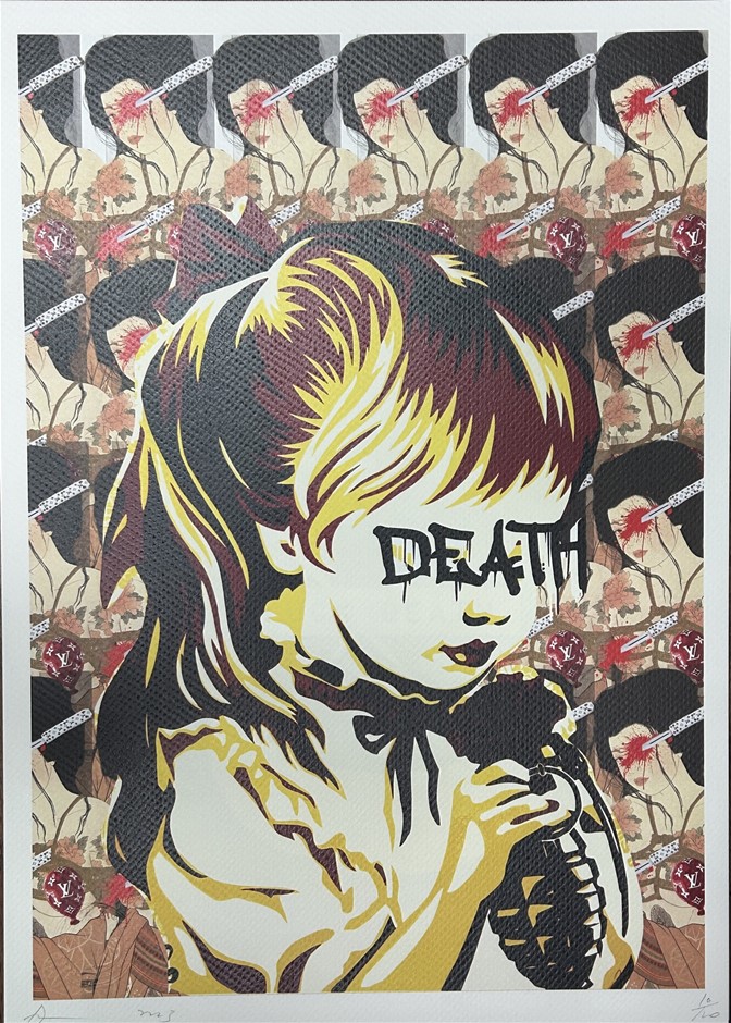 Death Nyc Signed Street Art Print War By Numbers Louis Vuitton