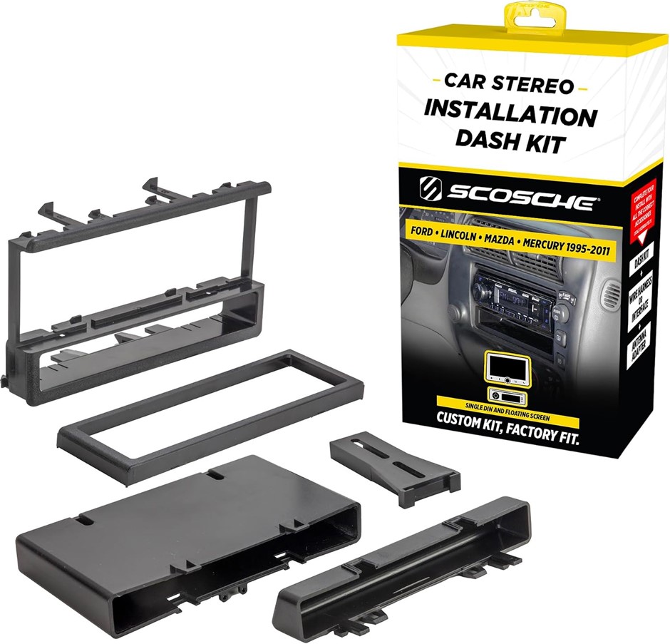 SCOSCHE FD1327B Compatible with 1995-07 Ford/Lincoln/Mercury/Mazda DIN w/Mo
