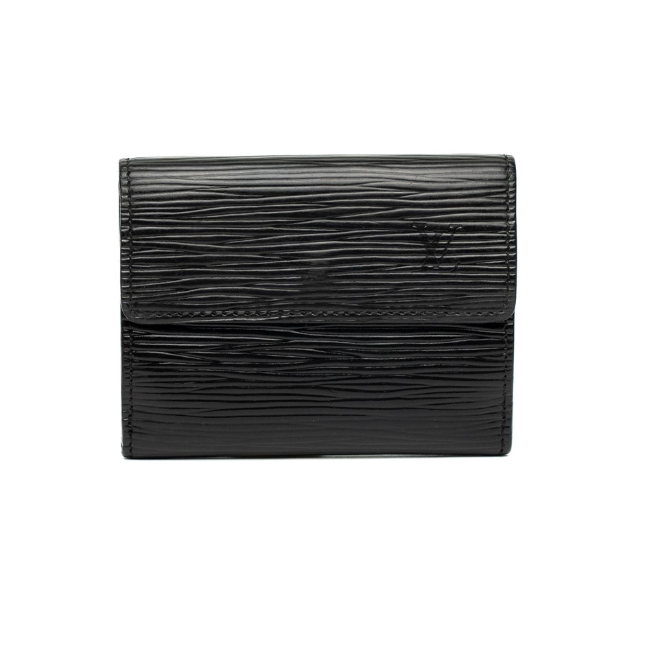 A Louis Vuitton business card holder crafted