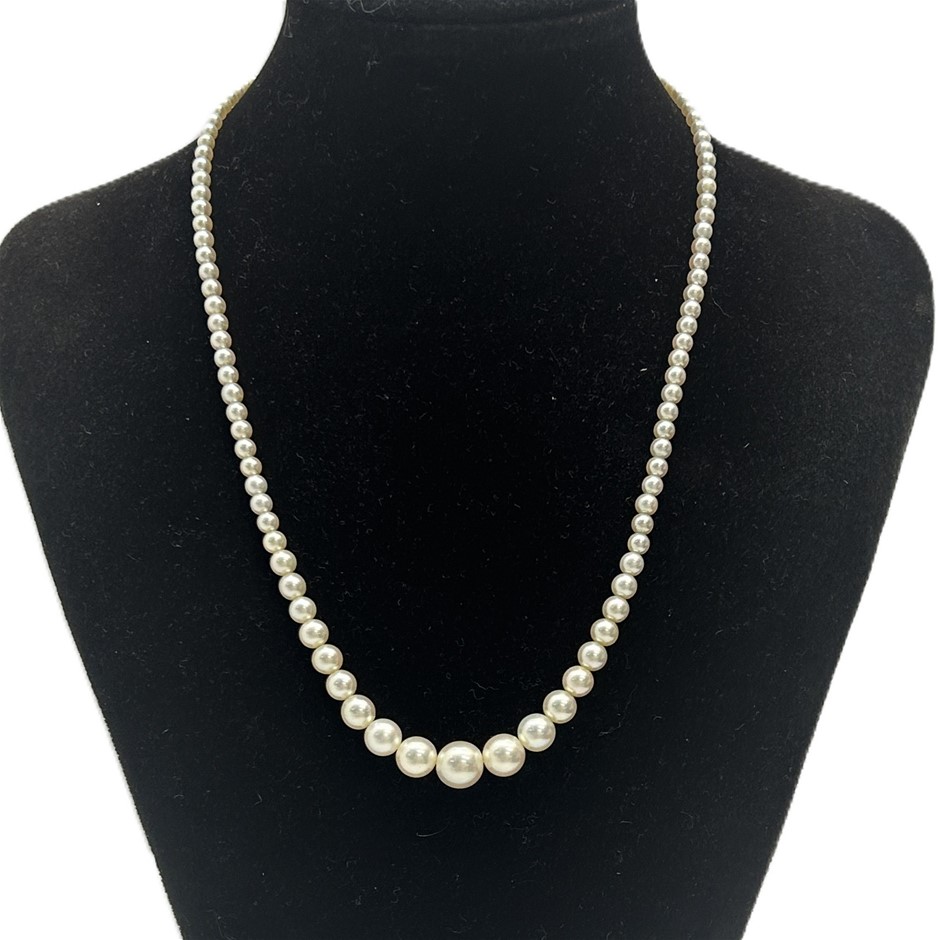 Sterling silver cultured pearl necklace