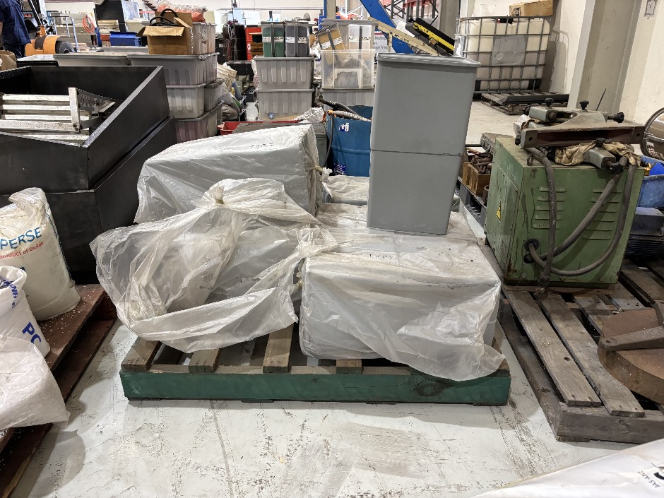 Pallet of Grey Plastic Bins