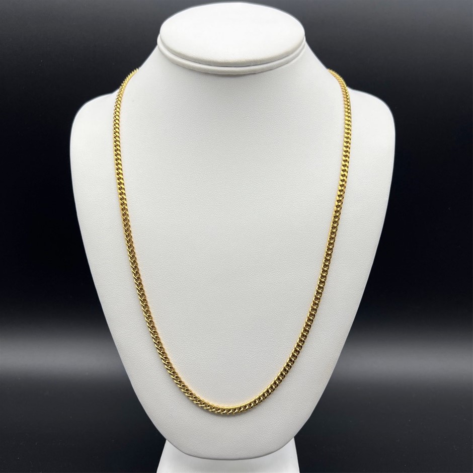 18K Gold-Filled Cuban Link Chain Necklace, 4MM Wide - 50.8cm