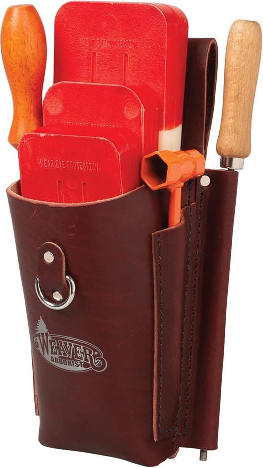 WEAVER ARBORIST Leather Burgundy Felding Wedge Pouch for Tree Cutting. NB: