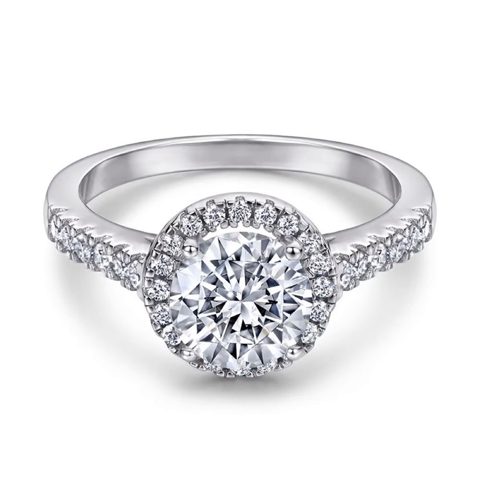 1.5ct Round 5A Cubic Zirconia 925 Sterling Silver Ring - Size 8