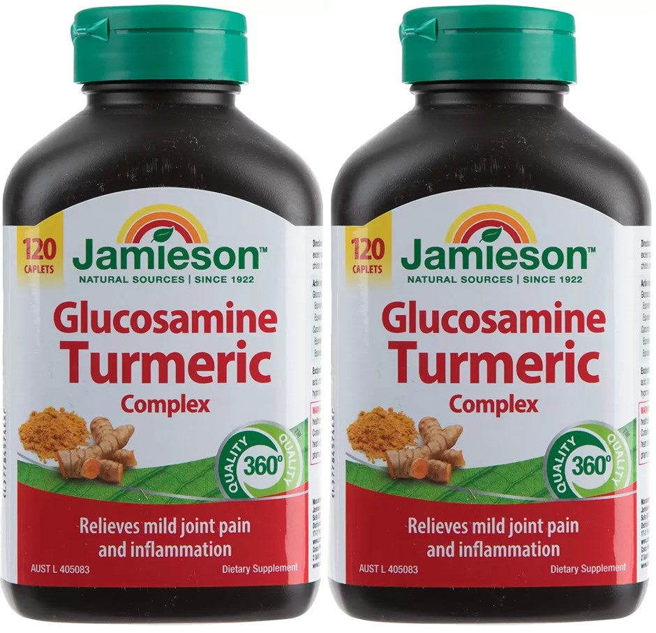 2 x Jamieson Glucosamine Turmeric Complex 120 Caplets EXP 04/07/2028