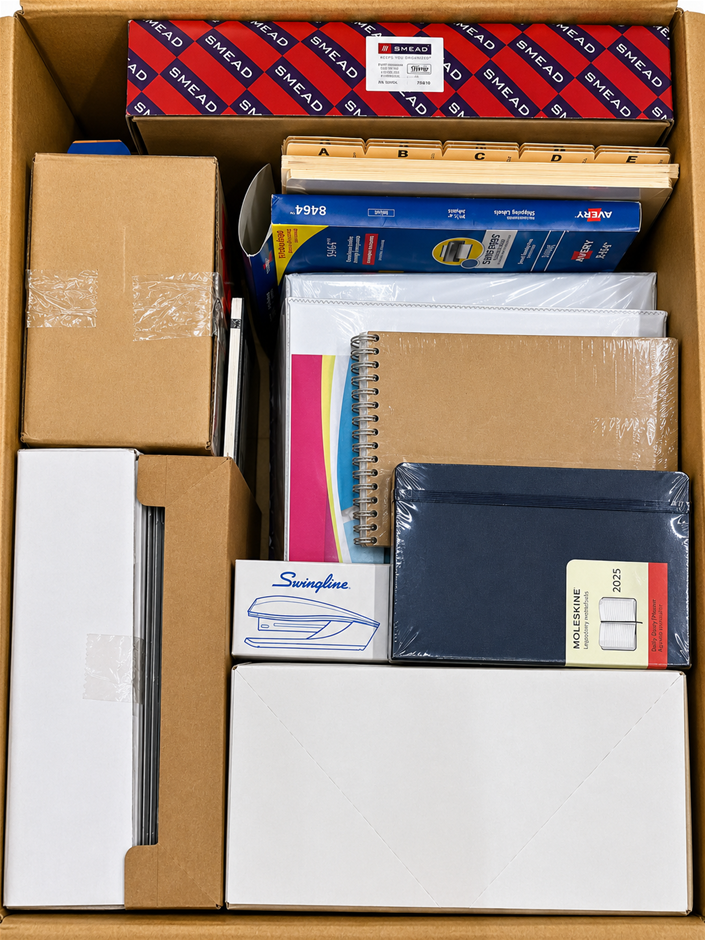 FULL BOX of Stationary & Office - SMEAD Folders, Moleskine Planner, Stapler