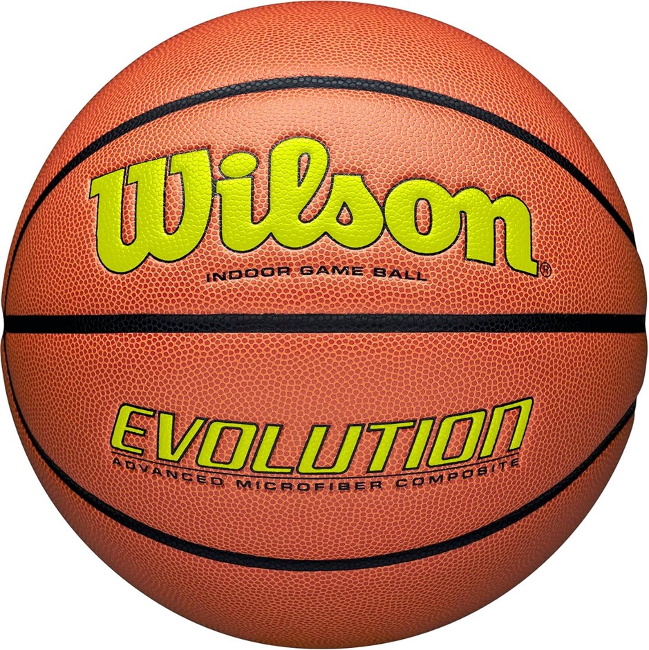 WILSON Basketball Evolution 295 Game Ball, Blended Leather, Indoor Basketb