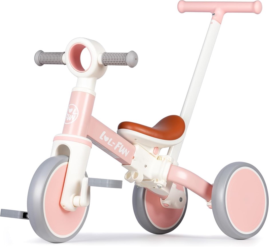 LOL-FUN 5 in 1 Toddler Tricycles for 1-3 Year Olds Boys Girls Toy, Baby Bal