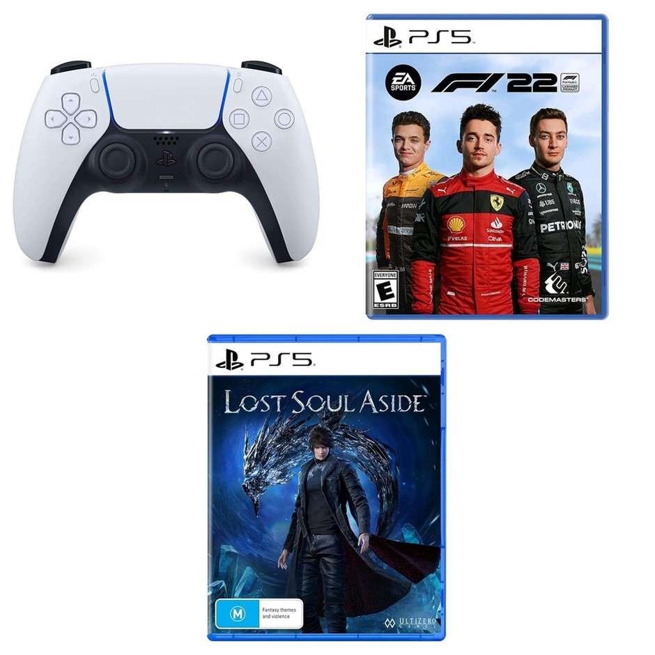 3 x PS5 Accessories. 1 x PLAYSTATION DualSense Wireless Controller. 1 x PLA