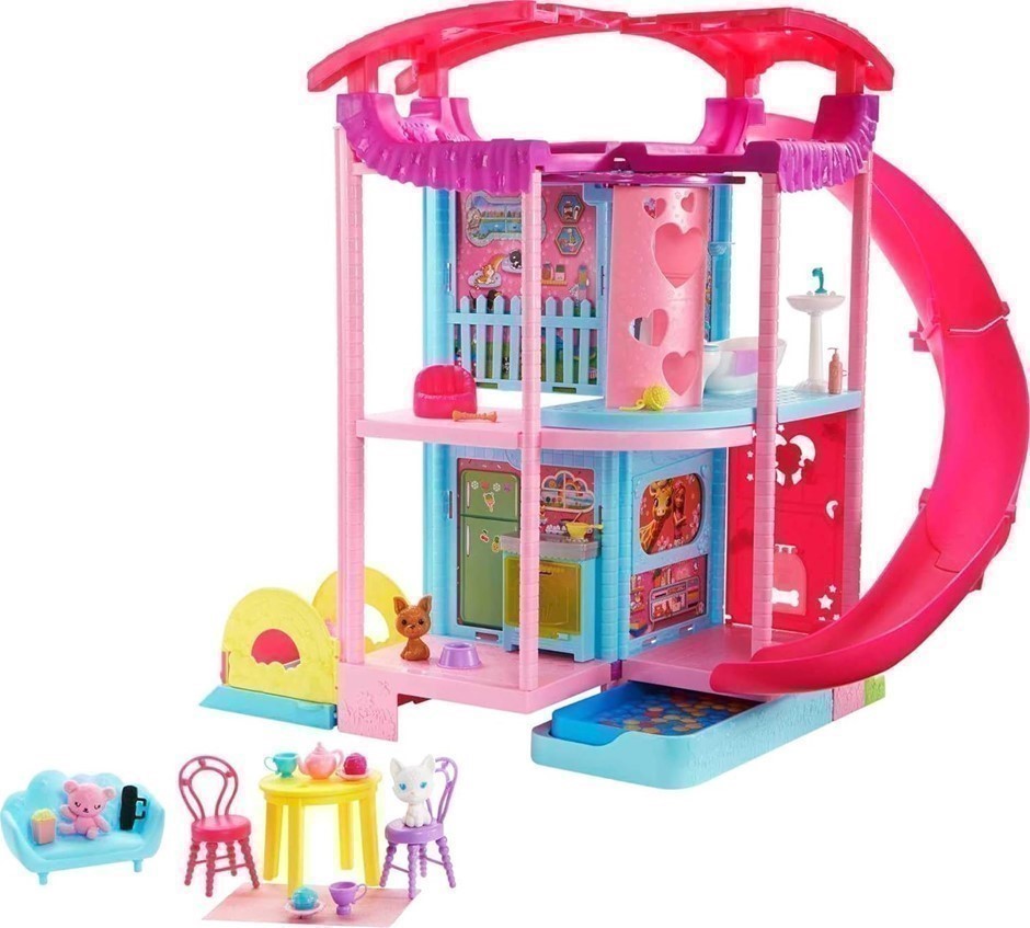BARBIE Doll House, Chelsea Playhouse with 2 Pets, Furniture and Accessories