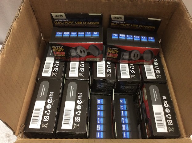 Axis Waterproof Dual-Port USB-5VS USB Charger - New (Lot of 20)