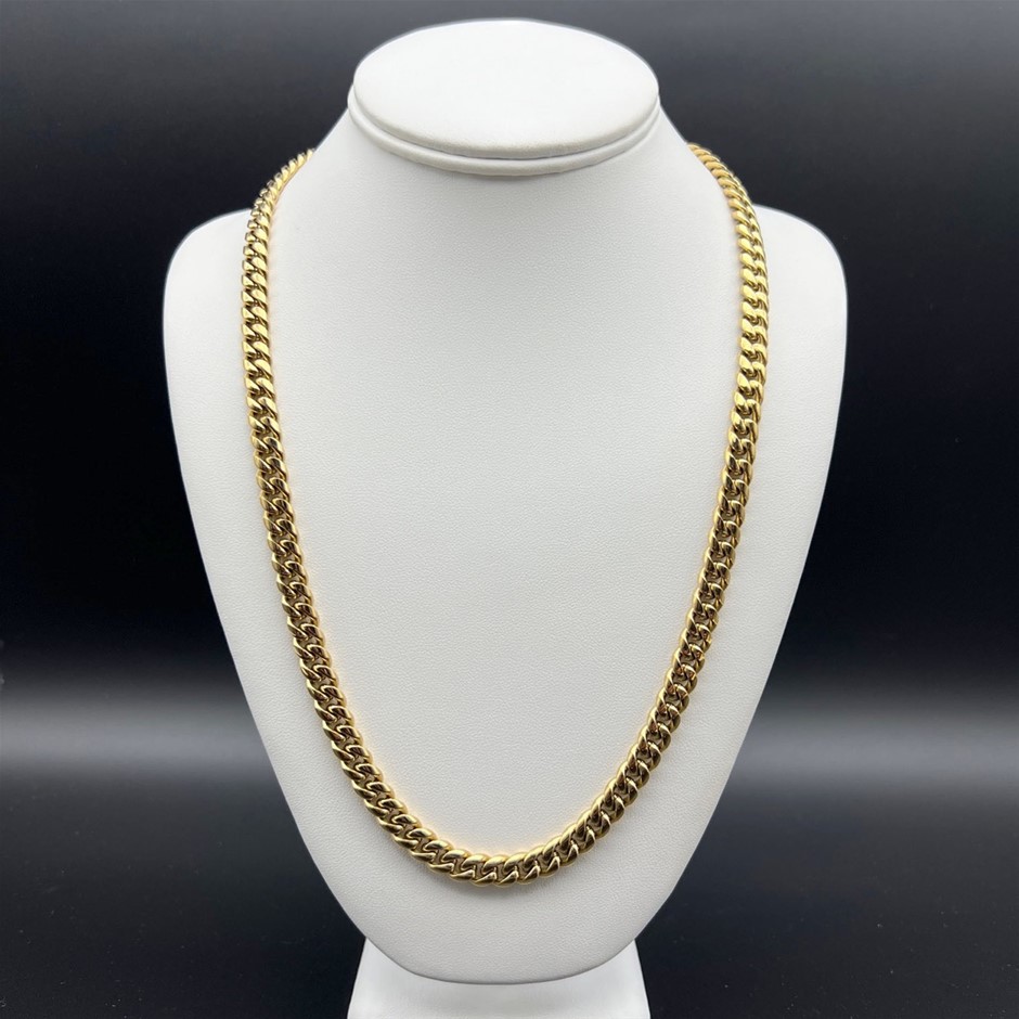 18K Gold-Filled Cuban Curb Chain Necklace, 8MM Wide - 55.8cm