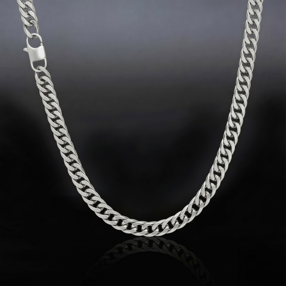 Silver-Filled Cuban Chain Necklace, 9.5MM Wide - 60.9cm