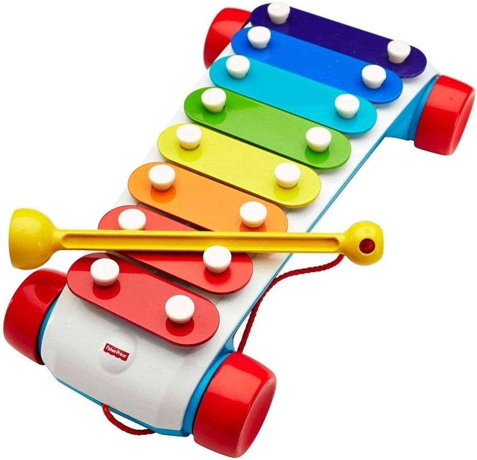 FISHER-PRICE Classic Xylophone Musical Instrument Pull Toy. NB: Damaged Box