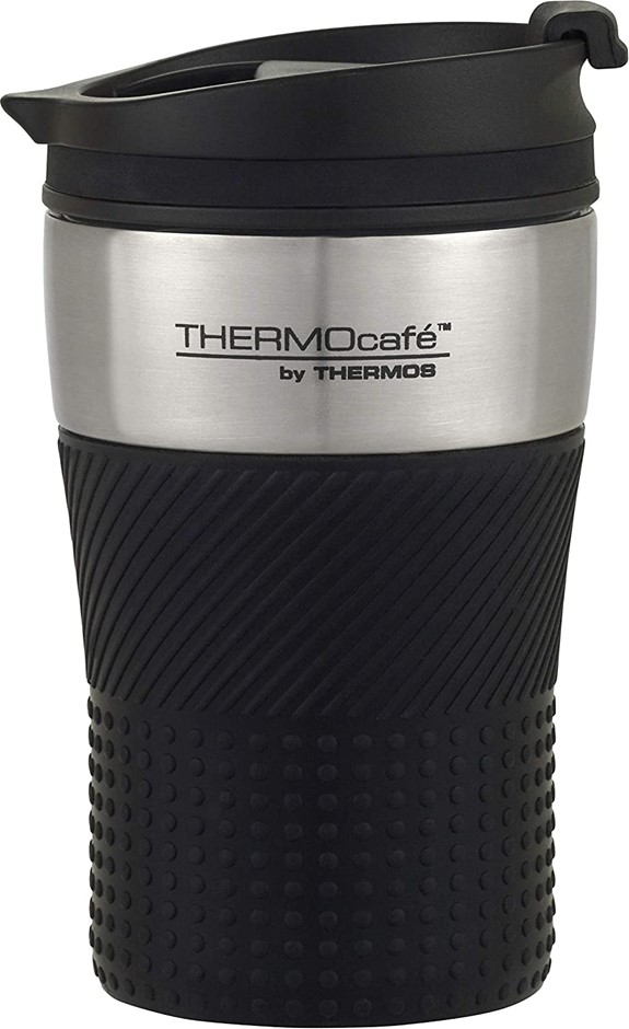THERMOCAFE Vacuum Insulated Stainless Steel Travel Cup, 200ml, Black, HV200
