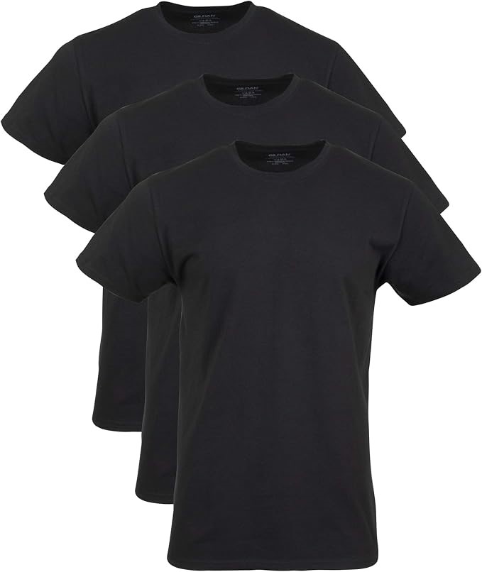 Gildan Men's Cotton Stretch V-Neck T-Shirt Underwear (Pack of 3), Black