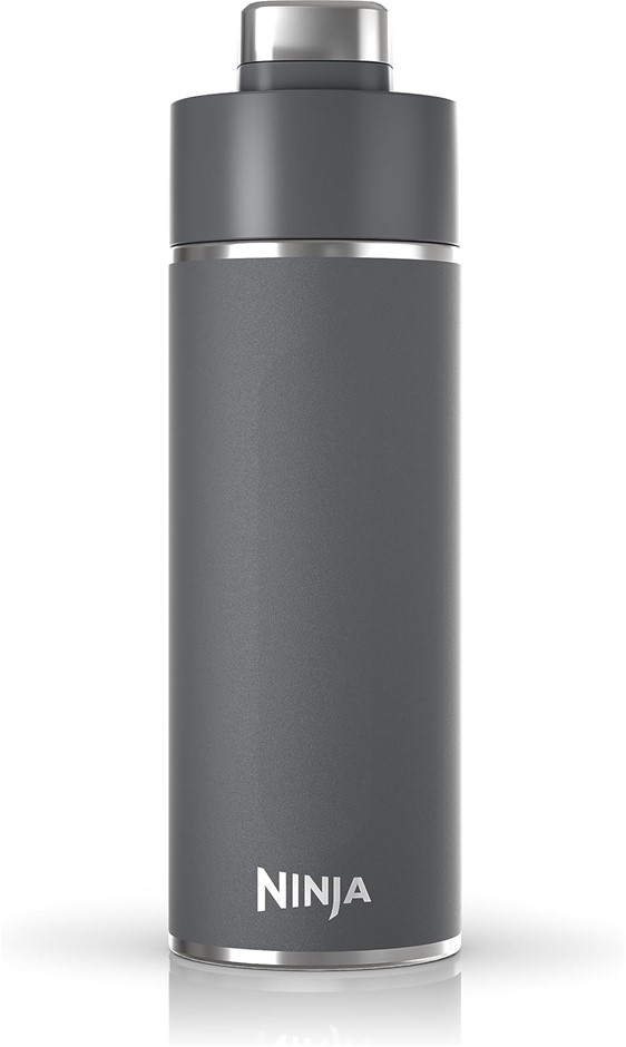 Ninja Thirsti Insulated Travel Bottle, Charcoal Gray, 530 ml Capacity
