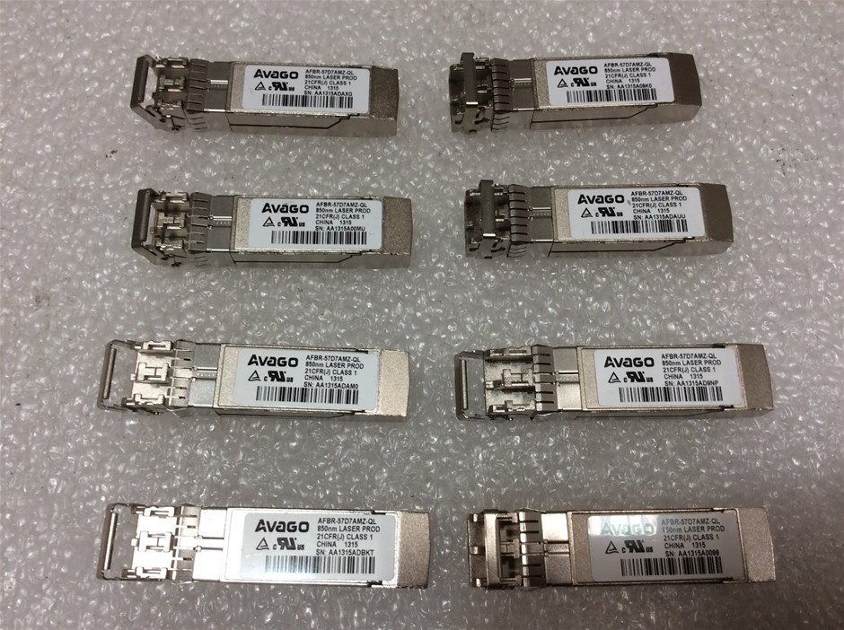 Avago AFBR-57D7AMZ-QL 850nm Laser SFP Optical Transceiver Module (Lot of 8)