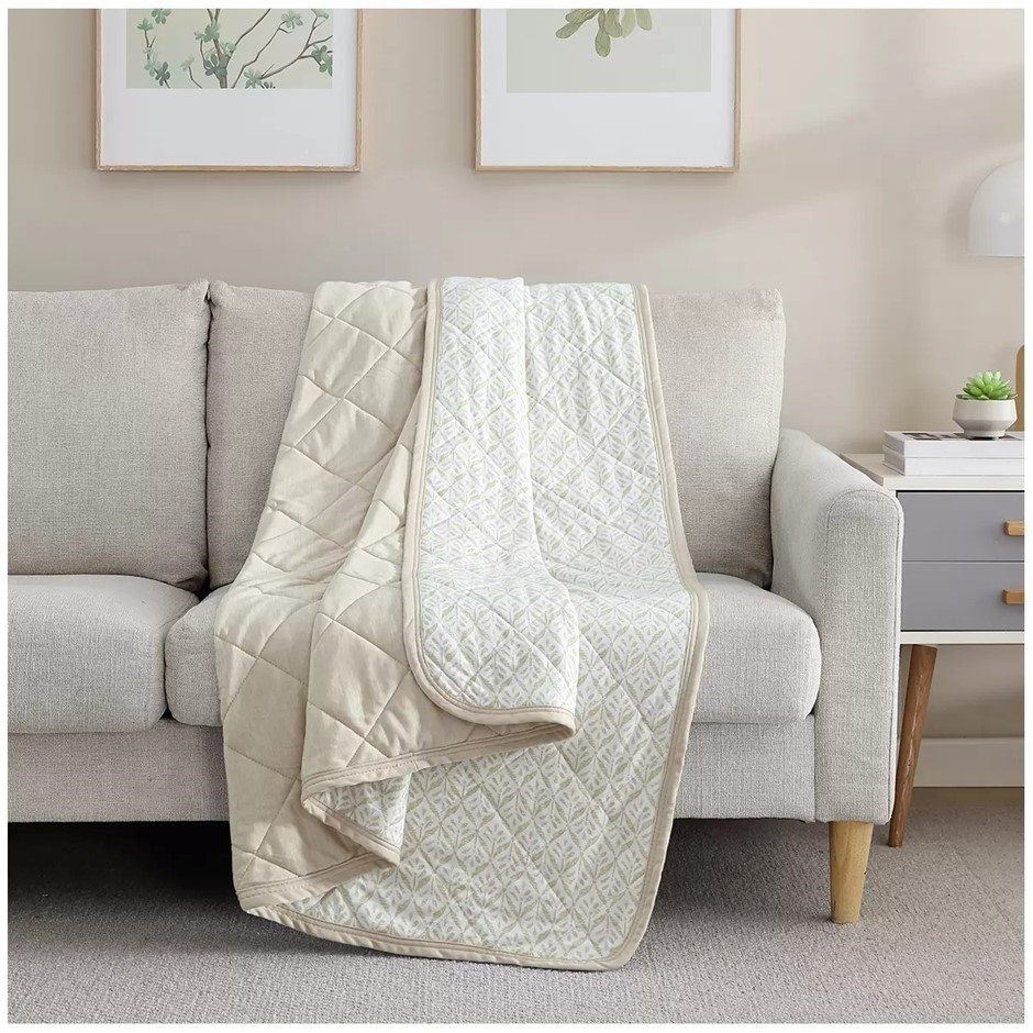 SUTTON PLACE Cooling Throw, Reversible, 60" x 70", Natural. NB: Not in orig