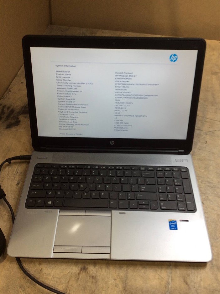 HP 650 G1 Laptop I5-4200M 4GBRAM No HDD Black