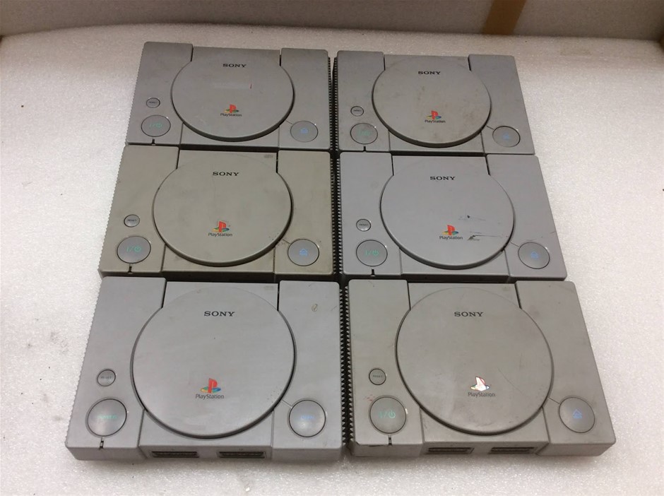 Sony PlayStation SCPH Series Mix Model Game Consoles (Lot of 6)