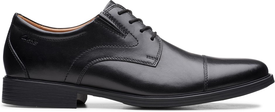 CLARKS Men's Whiddon Cap Oxford, Black Leather, US11/EU44.5, 26152912. NB: